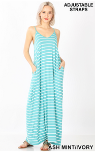 Teal maxi stripped dress