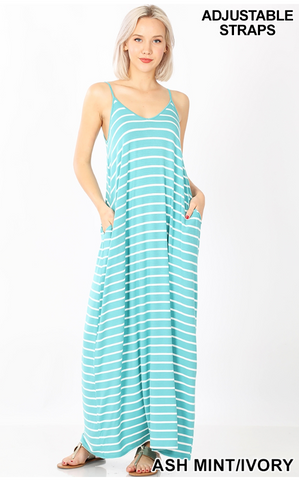 Teal maxi stripped dress