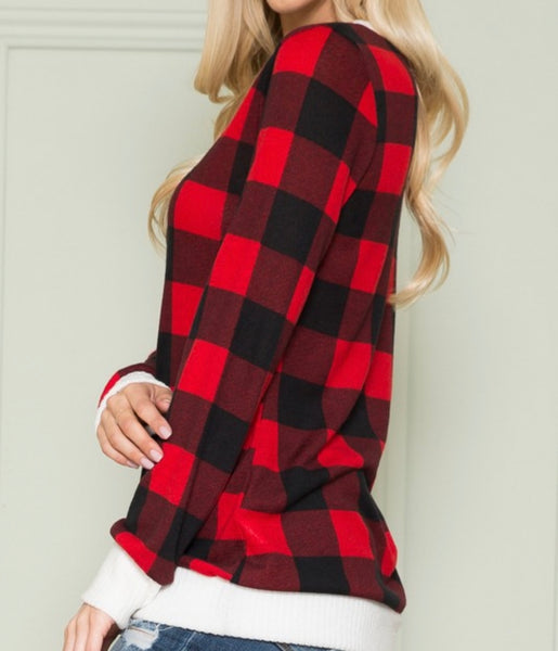 Buffalo Plaid Long Sleeve Top