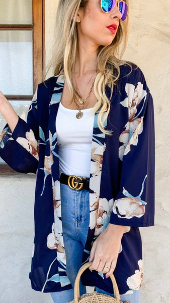 Floral Kimono With Belt