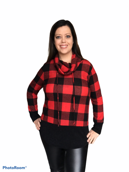 French Terry plaid sweater