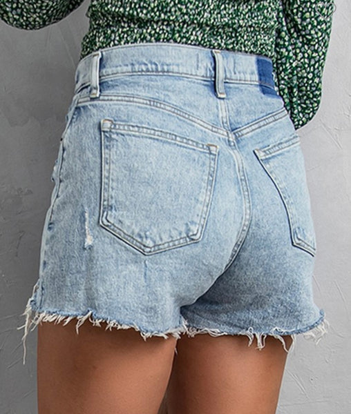 High Rise Frayed Shorts