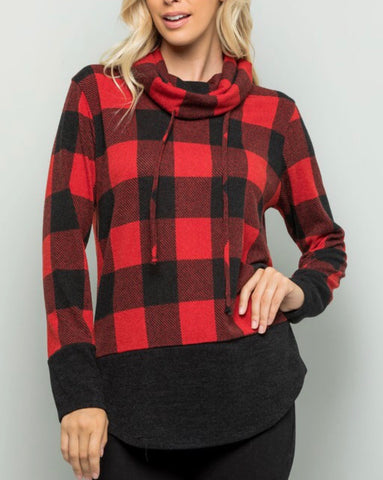 French Terry plaid sweater