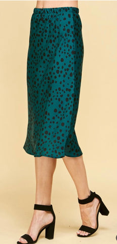 Teal Leopard Spotted Skirt