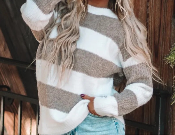 Wide stripe sweater