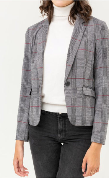 Grey Plaid Blazer PLUS SIZE