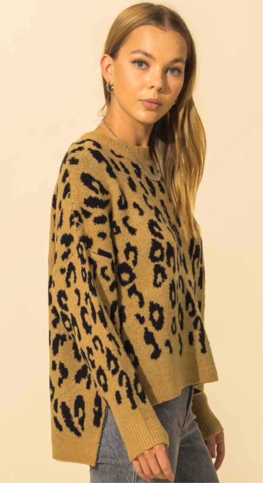 High-Low Animal Print Sweater