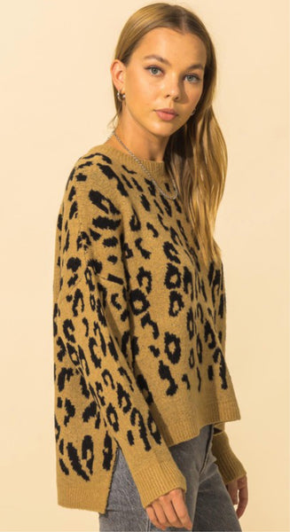 High-Low Animal Print Sweater