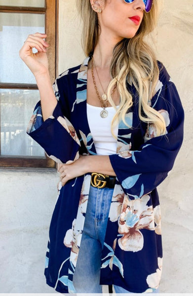 Floral Kimono With Belt