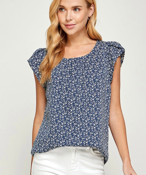 Cap Sleeve Printed Top