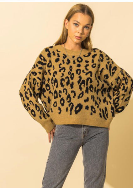 High-Low Animal Print Sweater