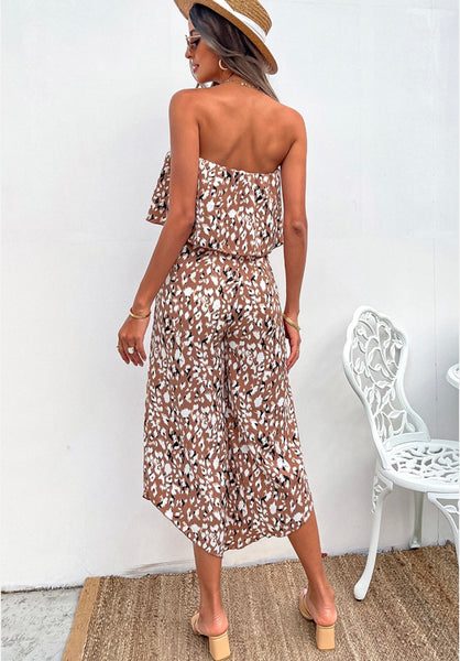 Strapless Ruffled Top Jumpsuit