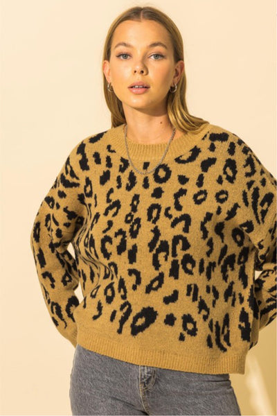 High-Low Animal Print Sweater