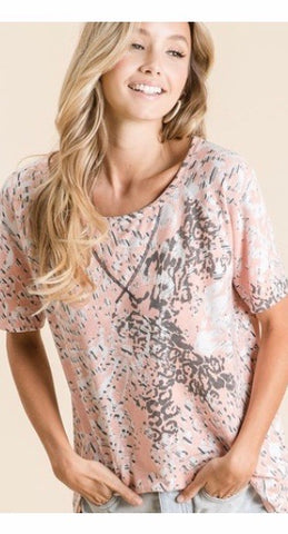 Blush splatter top