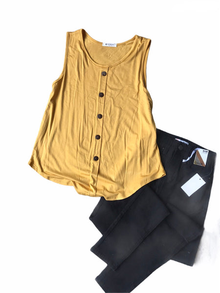 Faux Button Tank