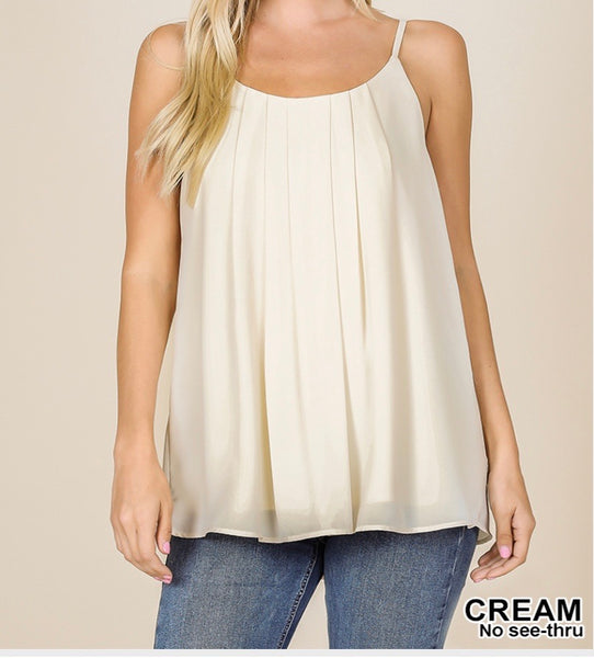 Pleated Spaghetti Cami