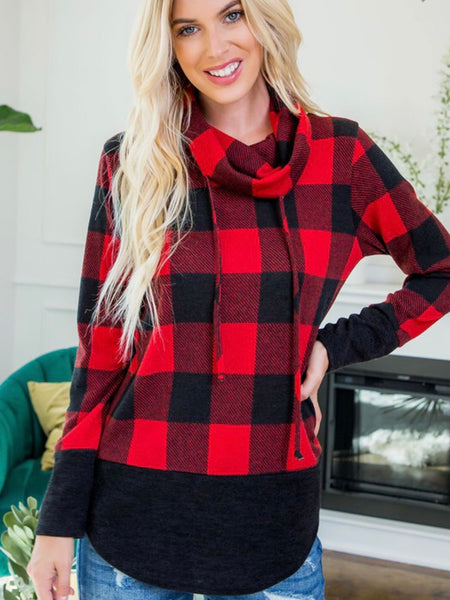 French Terry plaid sweater