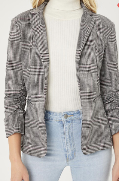 Grey Plaid Blazer