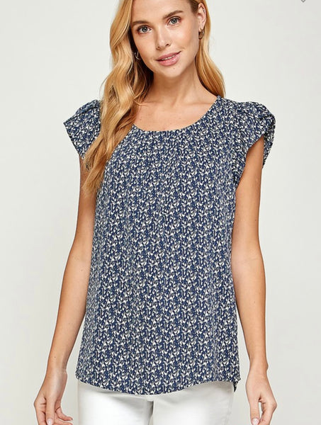 Cap Sleeve Printed Top