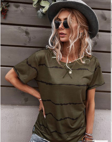 Olive striped tee