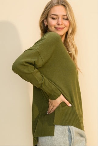 Front Seam Side Split Sweater