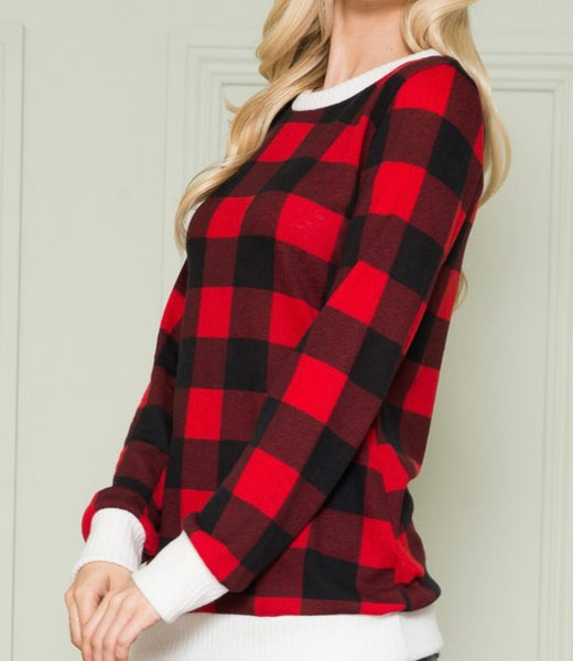 Buffalo Plaid Long Sleeve Top