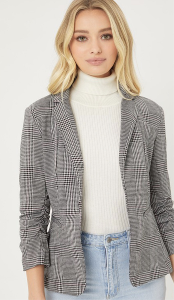 Grey Plaid Blazer