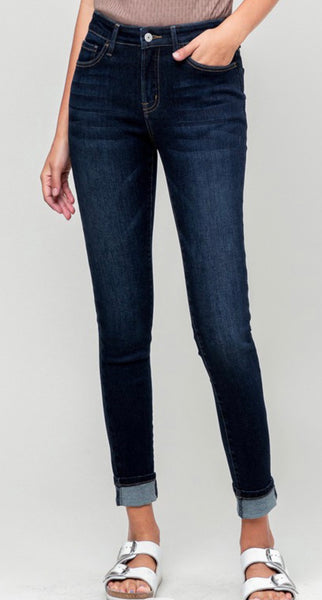 Mid Rise Cuffed Skinny Jeans by Vervete