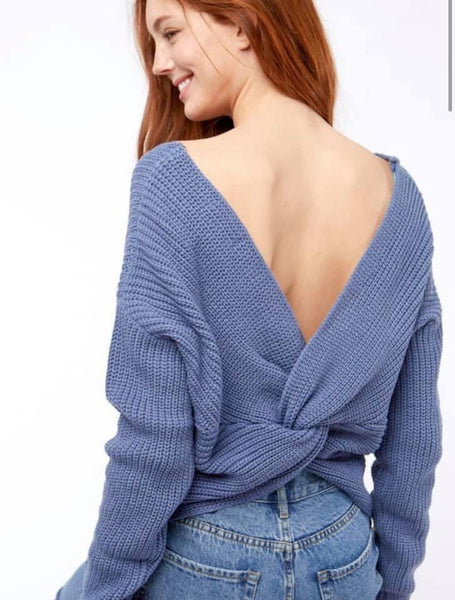 Twist back sweater