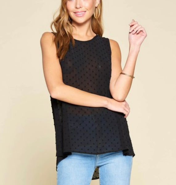 Round Neck Swiss Dot Tank