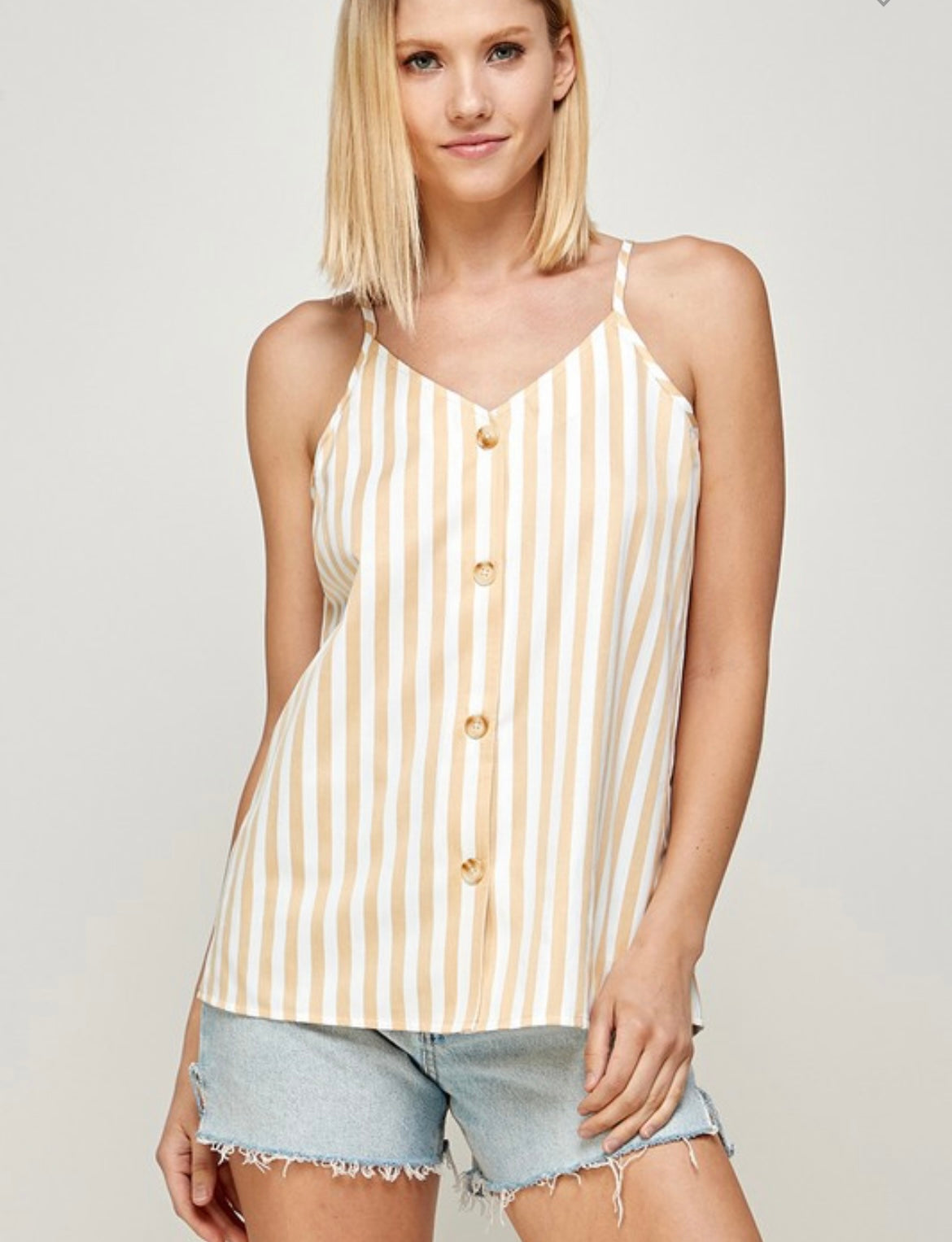 Striped Spaghettini Strap Tank