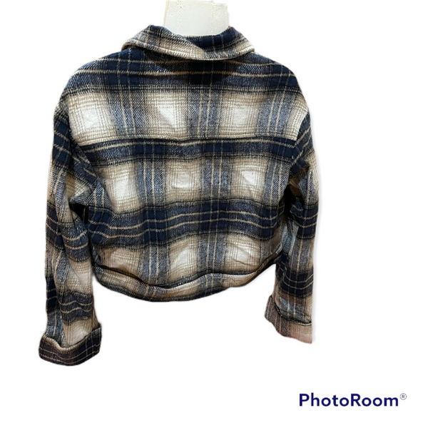 Cropped Flannel Jacket