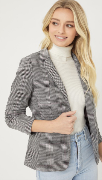 Grey Plaid Blazer