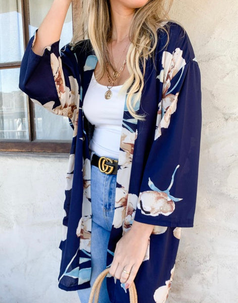 Floral Kimono With Belt