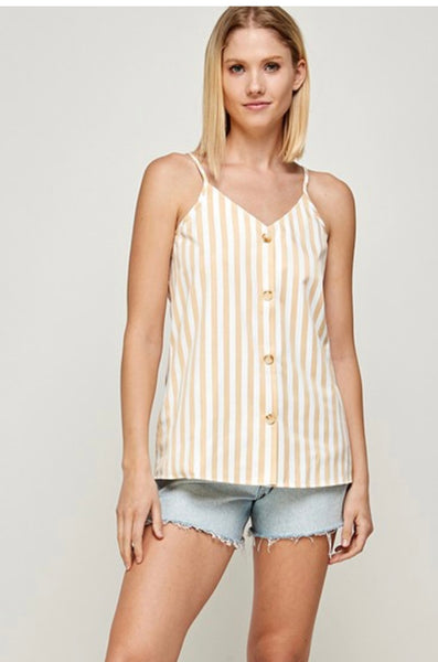 Striped Spaghettini Strap Tank