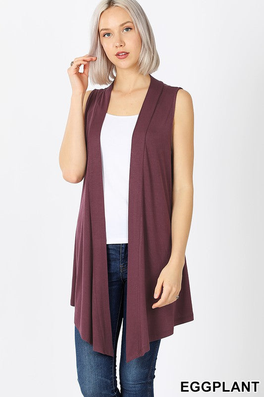 Drapey Sleeveless Cardigan