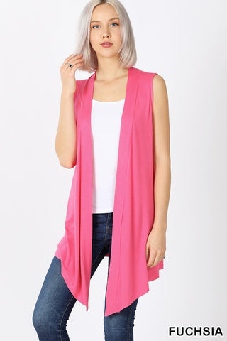 Drapey Sleeveless Cardigan